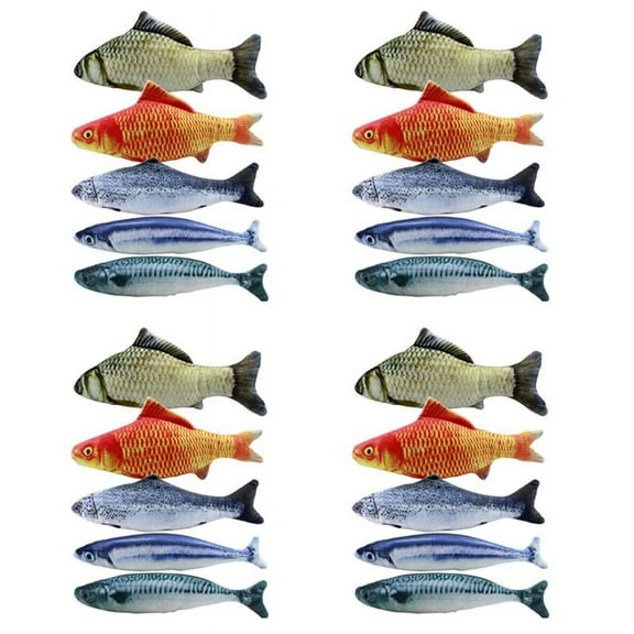 20PCS Catnip Fish Toys for Cat 20cm Cat Toys Cat Fish Pillow Cat Catnip Toys