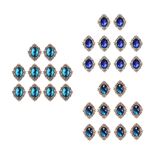 30 piezas de botones traseros planos Zulema para manualidades decoración de vestidos Azul oscuro
