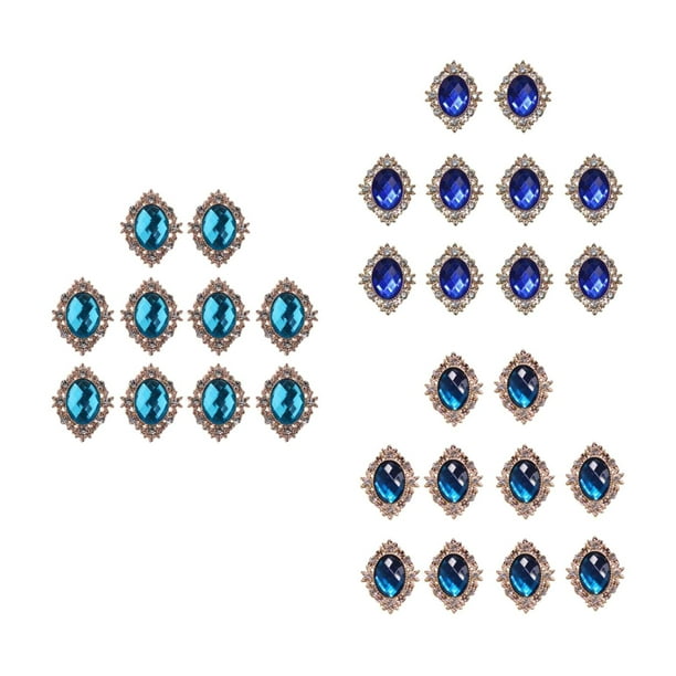 30 piezas de botones traseros planos Zulema para manualidades decoración de vestidos Azul oscuro