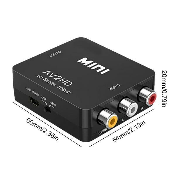 Escalador compatible con HDMI a AV con cable USB Adaptador compatible con RCA AV a HDMI FLhrweasw Nuevo Bodega Aurrera en linea