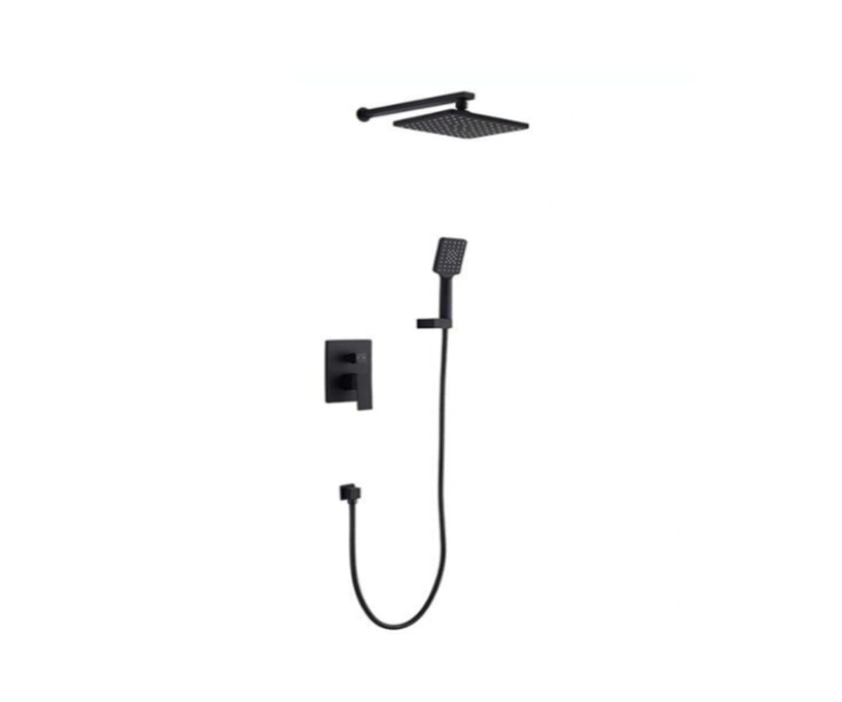DROP Bath and Kitchen DR091031 Ensemble de douche mural carré en couleur noir