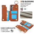 thumbnail image 5 of ELEHOLD Case for Samsung Galaxy A14 5G, Magnetic Closure Kickstand Zipper Wallet Case with 3 Card Slots & Ring Holder,Shockproof RFID Blocking Phone Case,Brown, 5 of 8