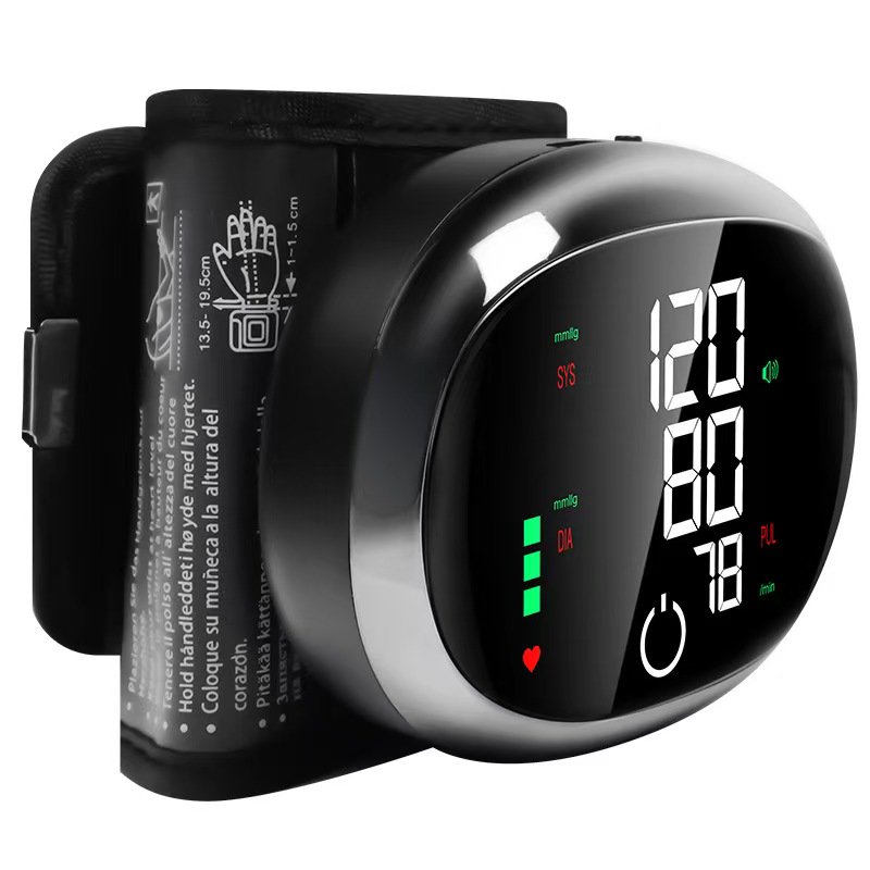Automatic Wrist Blood Pressure Monitor, Rechargeable Wrist‑Wrap Blood Pressure Machine, Large Backlit Screen, Dual‑User Memory Storage for Home Personal Health Tracking