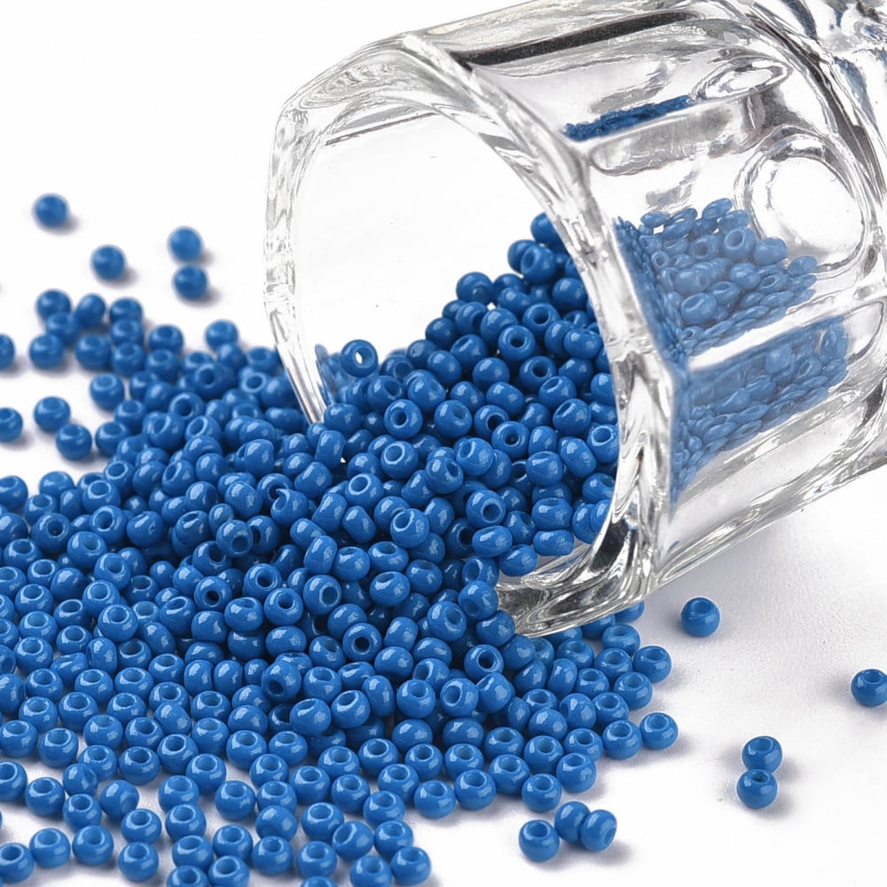 1 pound 11/0 Grade A Round Glass Seed Sky Blue Beads Baking Paint Deep 2.3x1.5mm Hole: 1mm 48500pcs/pound