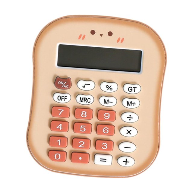 Calculadora pequeña de pan, ligera, robusta, básica, compacta, portátil, bonita para la oficina. color caramelo