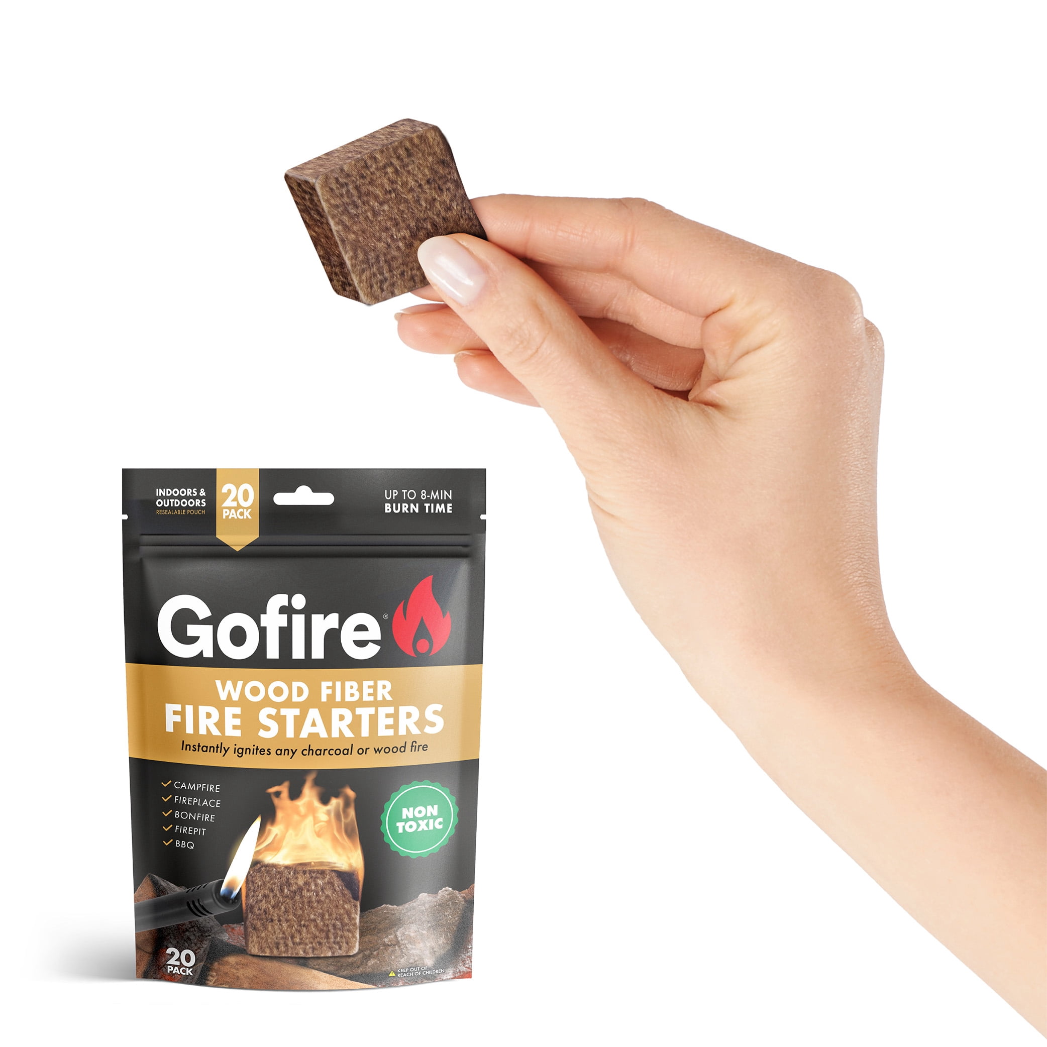 Gofire Eco-Friendly Wood Fiber Fire Starter, 20 Count