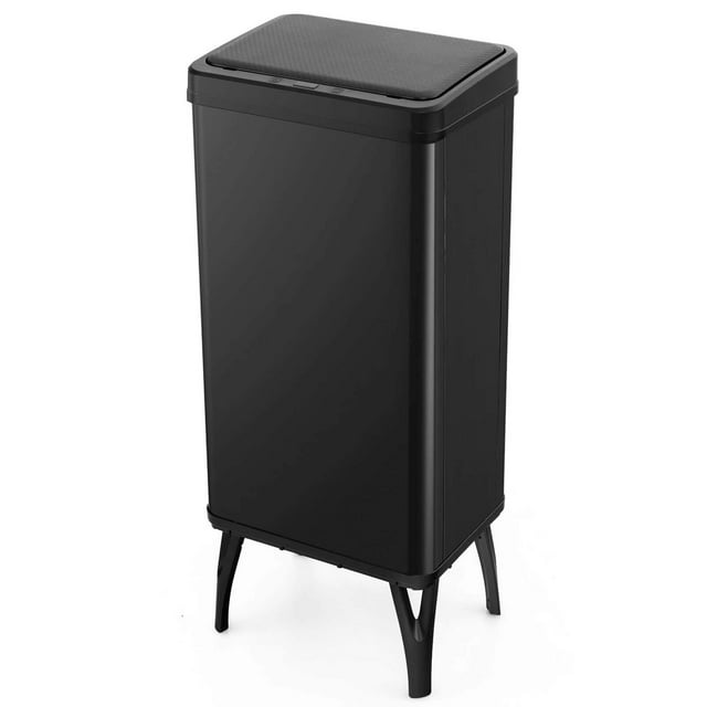 Costway Stainless Steel Trash Can 13.2 Gallon Automatic Motion Sensor Garbage Bin Black