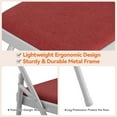 thumbnail image 6 of Twister.CK Folding Chairs 2 Pack, Metal Foldable Chair with Cushion and Non-Slip Feet Pads, Linen Party Chairs, for Meeting Room, Dining Room, Dark Red, 6 of 7