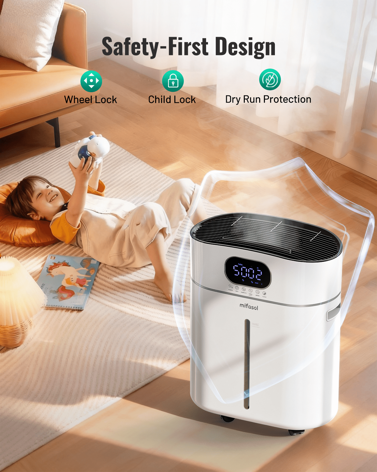 Humidifier Large Room Warm and Cool Mist, 3.2Gal/12L Humidifiers for Home 800 sq ft, Air Humidifiers for Bedroom with Diffuser & Flame Light, Whole House Humidifiers for Nursery Baby Plants, White