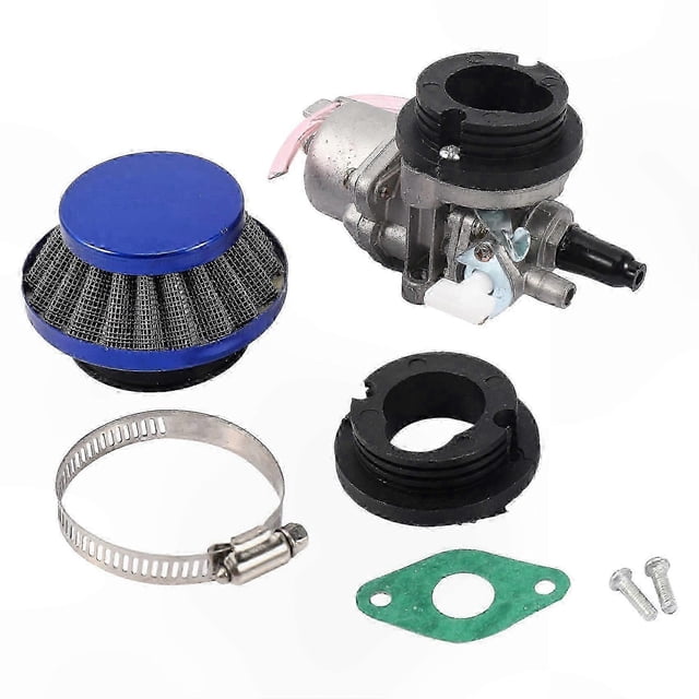 2-Stroke 47cc 49cc Engine Parts Kit with Carburetor, Blue Air Filter, and Stack for Mini Moto and Kids ATV