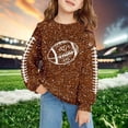 thumbnail image 2 of Fshinging Toddler Girls Football Sweatshirts Tops Game Day Letter Sequin Graphic Long Sleeve Crew Neck Kids Hoodie Tops Size 11-12 Years, 2 of 4