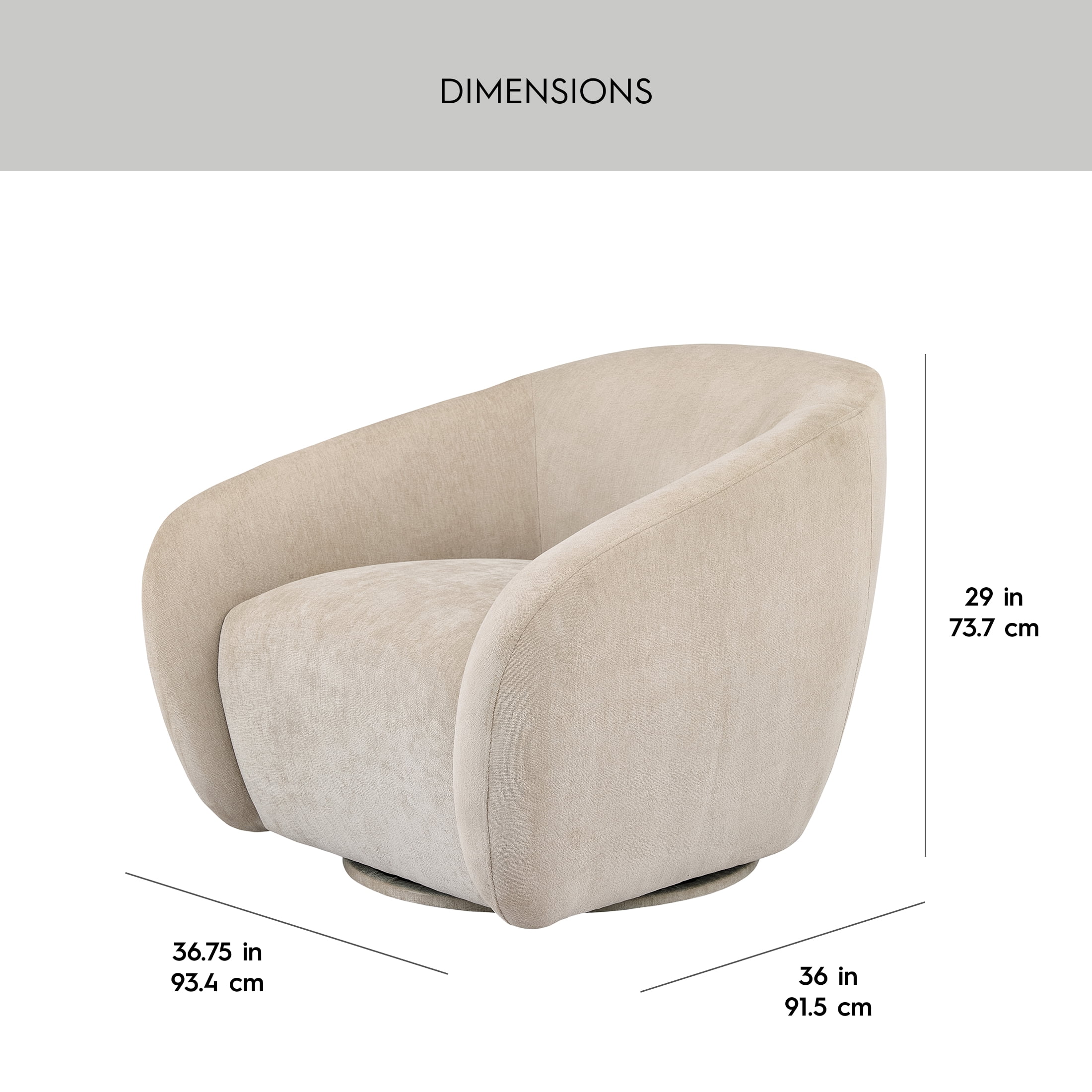 Better Homes & Gardens Vivian Swivel Chair, Sand Chenille