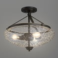thumbnail image 1 of Costway 3-Light Semi Flush Mount Ceiling Light Industrial Seeded Glass Pendant Lamp, 1 of 10