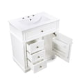 thumbnail image 3 of GDF Studio 30" Modern Bathroom Vanity with Sink Combo Set, 3 Drawers and A Tip-out Drawer, Door Shelf, White, 3 of 19