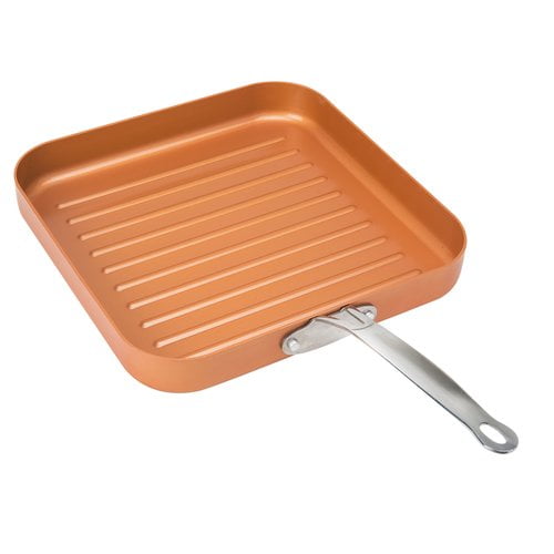 Original Copper Pan NonStick Deep Square Grill Pan, 11?