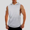 thumbnail image 2 of NOLDARES Men's Sleeveless Tank Top with Hood Lightweight Quick Dry Workout Gym Athletic Muscle Shirts(Grey,XL), 2 of 8