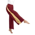thumbnail image 6 of Raenseen Women's Metallic Praise Dance Pants Wide-leg Worship Liturgical Costume Celebration of Burgundy XXL, 6 of 9