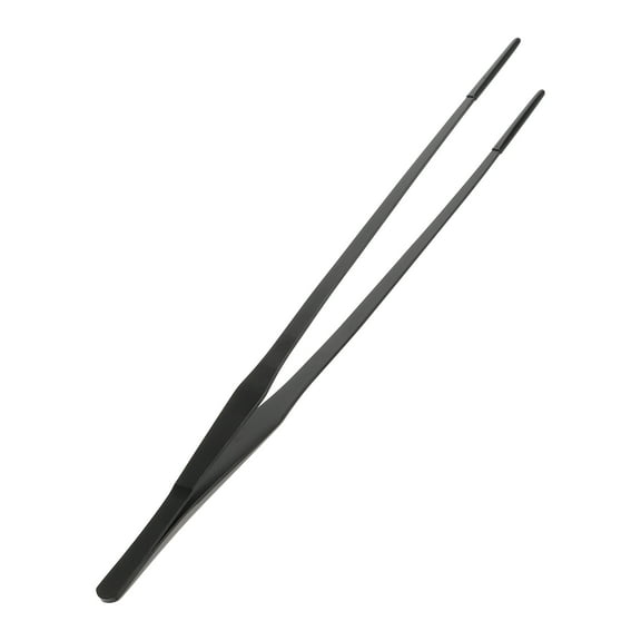 Unique Bargains Reptile Feeding Tongs Aquarium Straight Feeding Tweezer for Reptiles with Rubber Tip 14.96" Length Black