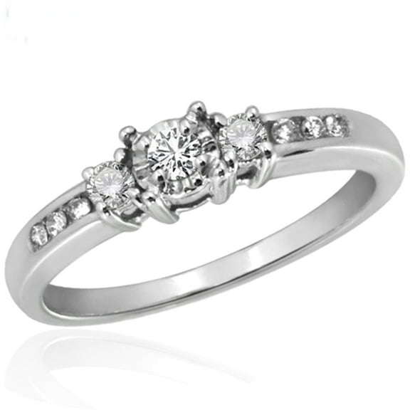 Diamonice 0.925 Sterling Silver 0.50 Carat White Cubic Zirconia Ring for Women | Cubic Zirconias for Everyday Womens Wear