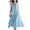 FY1_Blue, variant on Meichang Women's Linen Maxi Dresses for Summer 2025 V Neck Short Sleeve Patchwork Ruffle Hem Dress Swing Flowy Long Beach Dresses