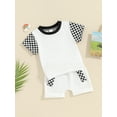 thumbnail image 3 of Bslissey Toddler Baby Boys Summer Clothes Plaid Print T-shirt Short Sleeve Tops and Elastic Waist Shorts 2Pcs Outfits 6M 12M 18M 24M 3T Infant Casual Short Pants Sets, 3 of 9