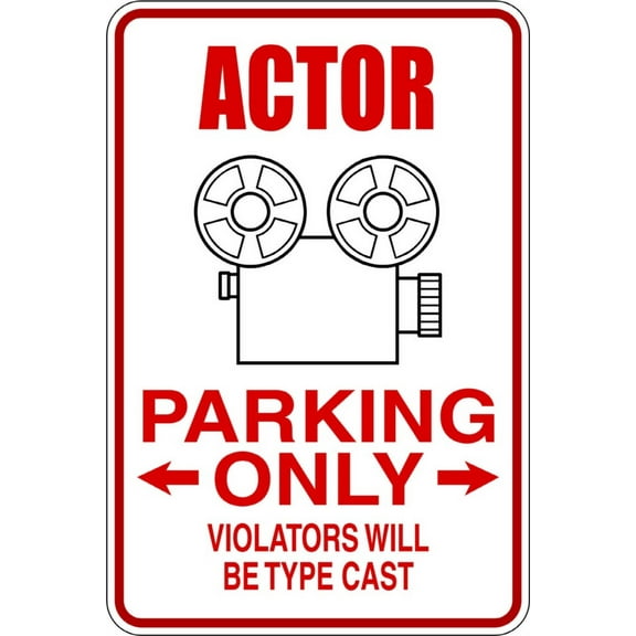 Actor Parking Humorous Amusing Comic Witty Entertaining Whimsical Holiday Gift Decorating Ideas Girl Boy Bedroom Wall Decal Sticker - Size: 11 Inch x 20 Inch