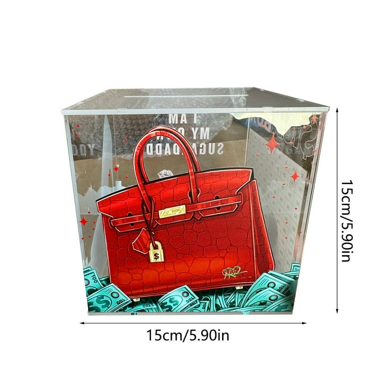 Smash Box 10k, 10k Smash Box for Money, Cash Money Saving Box, Acrylic Glass Piggy Bank, Secure Challenge Saving, Budget Planner, Transparent Clear Portable Digital Box (Blue-1PC, 5.9in)