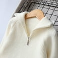 thumbnail image 3 of Generic Boys Quarter Zip Pullover Sweaters Cotton Cable Knit Sweater Casual Long Sleeve Turtleneck Tops for 5-14 Years, 3 of 6