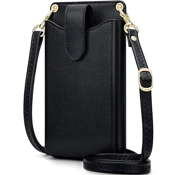 Bandolera de cuero negro Peacocktion para mujer