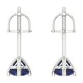 thumbnail image 4 of 1 Ct Round Cut Studs Blue Sapphire 14K White Solid Solid Gold Everyday Dainty Earrings Screw Back, 4 of 7