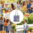 thumbnail image 3 of Reusable Canvas Tote Bag – Tropical Palm Tree Sunset Print – Vibrant Neon Aesthetic Beach Bag – Hawaiian Ocean Sunset Eco Tote – Boho Minimalist Summer Bag for Women, 3 of 6