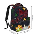 thumbnail image 2 of Zufioo Merry Christmas Elk Print Casual Student Backpack, Adjustable Shoulder Straps Multi-Function Multi-Pocket Sports Bag Travel Backpack, Unisex-One Size, 2 of 4