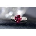 thumbnail image 2 of 6mm Round Cut 2 Carat Red Ruby And Moissanite Diamond Engagement Ring in 10k White Gold, 2 of 5