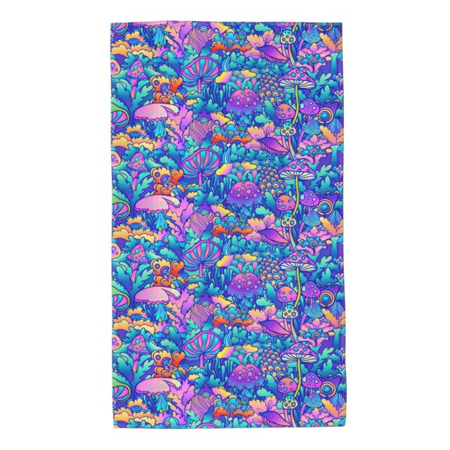 Fotbe Colorful Mushrooms Toalla Premium con Patrón, Toalla de Microfibra de Secado Rápido, Ligera y Altamente Absorbente (27.5x16in), Ideal para Uso Diario