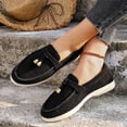 thumbnail image 6 of Women’s Casual Loafers, Fashionable Low-Top Flat Shoes, Comfortable Soft Faux Material, Versatile Slip-On Design, Elegant Tassel Detail, Perfect for Everyday Wear and Outdoor Leisure Black, 6 of 9