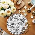 thumbnail image 2 of Black Gray Fruit Round 13 Inch Placemats Set of 8, Vintage Plant Nature Botanical Flower HeatResistant Non Slip Place Mats for Dining Table, Wipeable Braided Kitchen Table Mats for Housewarming, 2 of 9