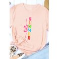 thumbnail image 3 of ABPHQTO Camiseta rosa de mujer Hello SUMMER Slim Fit de manga corta, 3 of 5
