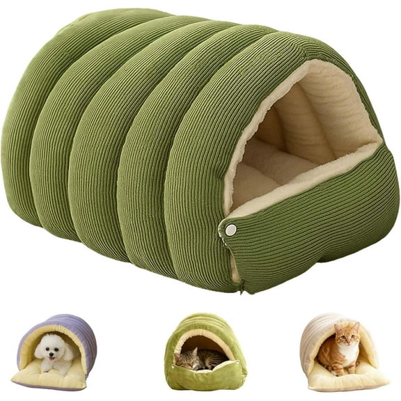 Removable and Washable Winter Closed-Off Cat Bed, Cozy Cat Bed, Warm Foldable Pet Nest, Closed-Off Plush Cats Cave for Pet