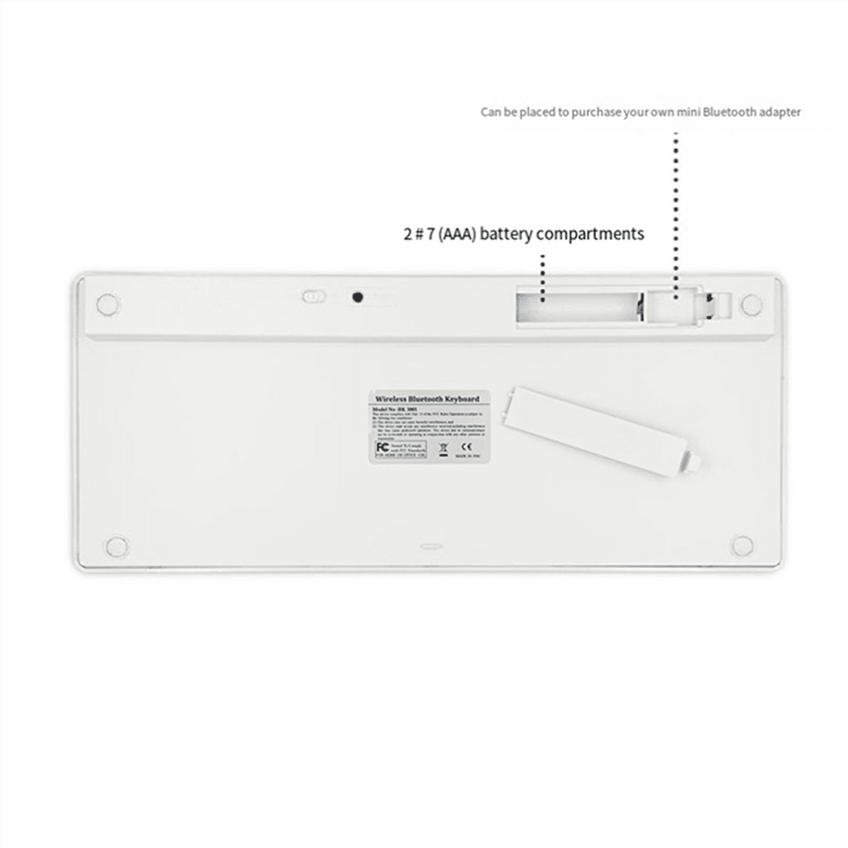 Russian Multifunctional and Practical Small Language Convenient and Easy to Use Wireless Bluetooth Keyboard plastic white&silver,1 x Keyboard