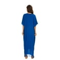 thumbnail image 6 of Beautybatik Teal blue Women Solid Caftan Kaftan Loungewear Maxi Plus Size Long Loose Dress 1X, 6 of 6