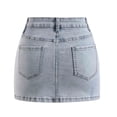 thumbnail image 5 of RUTAYY Classic Denim Skirt Solid Color with Pockets Light Wash Design Stretch Bodycon Lightweight Beach Vacation Skirts, 5 of 7