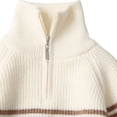 thumbnail image 4 of HBGVBA Boys Long Sleeve Sweater,Quarter Zip Knit Tops,Fall Winter Stand Collar Casual Pullover Sweaters for 7-15 Years Kids, 4 of 6