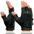 thumbnail image 5 of Milwaukee Leather SH850 Men's Black Premium Deer Skin Leather Gel Padded Palm Fingerless Motorcycle Gloves 4X-Large, 5 of 7