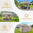 thumbnail image 5 of Gazebo with Netting, 13 x 10ft Patio Canopy Tent With Double Roof And Detachable Mosquito Net, Gazebos and Canopies for Lawn Garden Backyard and Deck, Khaki, 5 of 6