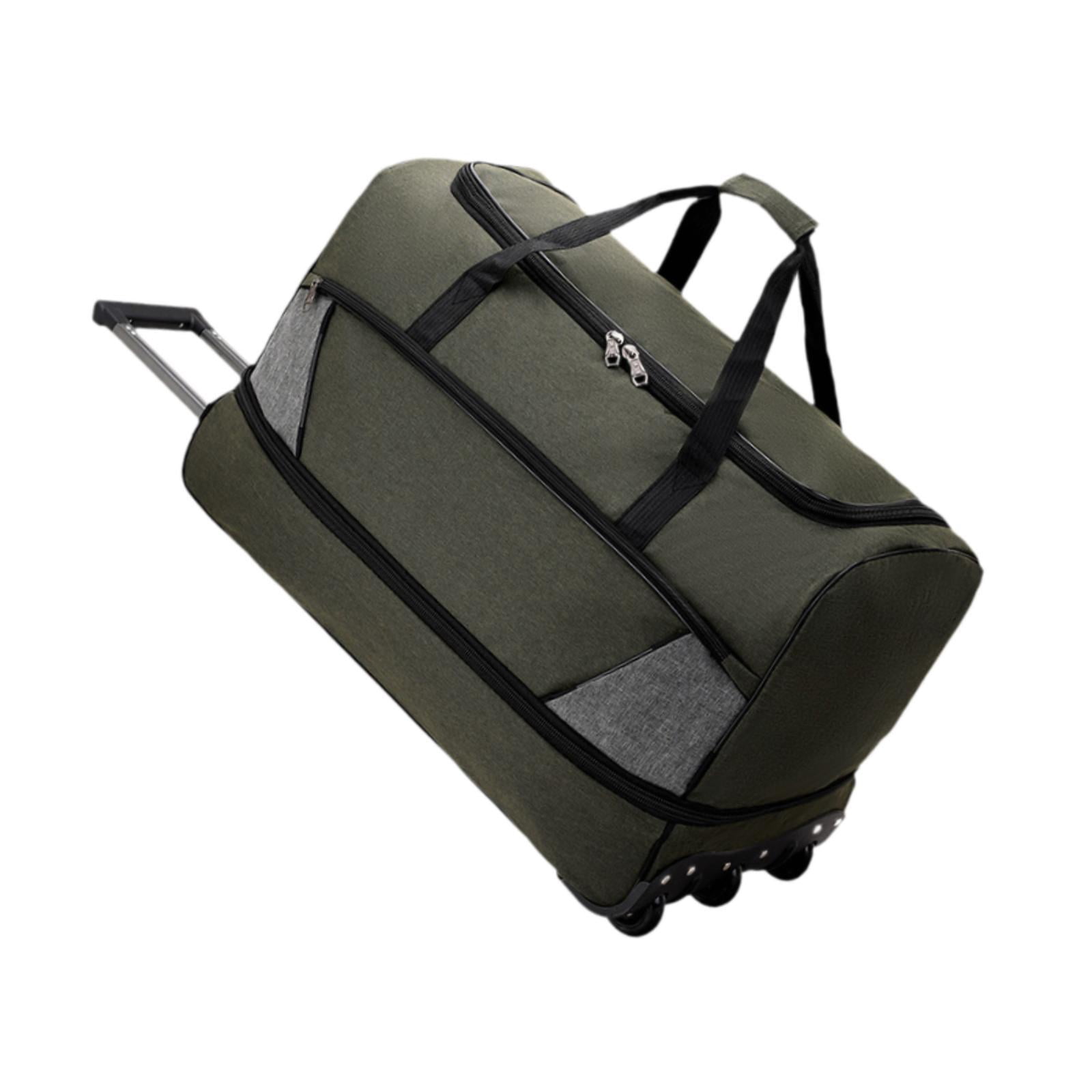 Wzmzjy Travel Duffel Bag with Wheels Portable Multifunctional for Weekend Getaway Green S