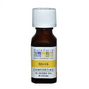Aura Cacia Aromatherapy Precious Essentials Oil Myrrh With Jojoba - 0.5 Oz, 2 Pack