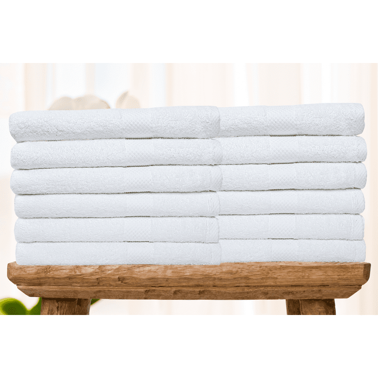 12 Pack Economy 100% Cotton Bath towels 24X48 White for Hotel/Motel, L –  Towels N More