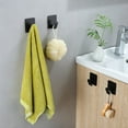 thumbnail image 4 of YIGII Adhesive Hooks - 4 Pack Towel/Coat Hooks Wall Hooks Stick on Bathroom or Kitchen (Matte Black, Stainless Steel), 4 of 8