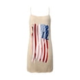 thumbnail image 3 of Leutsin Robe d'Été Décontractée Grande Taille pour Femmes, Robe Slim Ligne A Col en V Imprimé Jour de l'Indépendance Sans Manches, 3 of 4