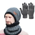 thumbnail image 2 of Baqcunre Clearance! Scarf, Hat, Glove Set, Women And Men Winter Knit Warm Hats Scarf Purposehat Ear Windproof Hat Warm Gloves Three Set, Scarf for Women, ,, 2 of 3